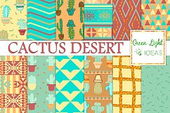 Cactus Digital Papers, Cacti Backgrounds, Southwest Patterns Product Image 1