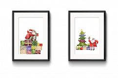 Happy Santa - Watercolor Clip Art Set Product Image 11