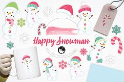 Happy Snowman graphics and illustrations Product Image 1