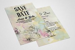 Double Sided Floral Save The Date Card Product Image 2