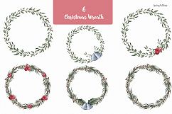 Cute Christmas dogs winter watercolor clipart Product Image 7