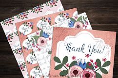 16 Thank You Pattern In Pink and Rosegold Digital Papers Product Image 5