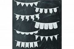 Chalkboard Buntings Clipart - Basic Chalk Banners Product Image 3