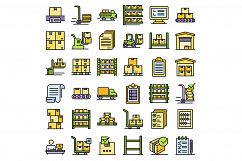 Inventory icons set vector flat Product Image 1