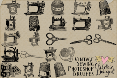 Vintage Sewing Illustrations and Photoshop Brushes Product Image 3