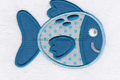 Gold Spotted Fish Applique Machine Embroidery Design Product Image 6