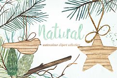 Natural winter. Watercolor clipart. Product Image 5
