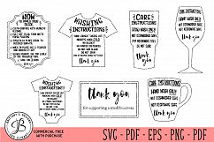 Care Card Instruction SVG, Care Cards SVG, Print and Cut Product Image 1