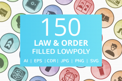 150 Law &amp; Order Filled Low Poly Icons Product Image 1