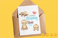 Sleeping Sloths cutting files svg, dxf, pdf, eps included - cut files for cricut and silhouette - Cutting Files SG Product Image 3