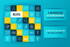 Blog Line Art Icons Product Image 1