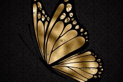 15 Gold Glitter Foil Butterfly Clip Arts Product Image 4