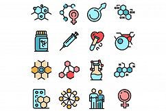 Hormones icons set vector flat Product Image 1