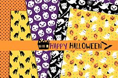 Cute Halloween digital paper set, Seamless background pattern printable Product Image 2
