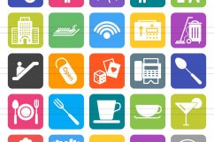 166 Restaurant &amp; Food Filled Round Corner Icons Product Image 2