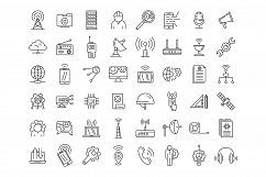 Communications engineer icons set, outline style Product Image 1