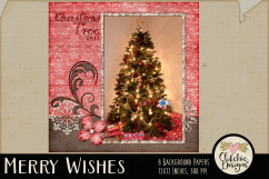 Christmas Backgrounds - Merry Wishes Digital Papers Textures Product Image 9