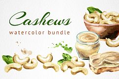 Cashews bundle. Watercolor Product Image 1