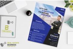 Real Estate Business Indigo Colour Flyer Template Design Product Image 2
