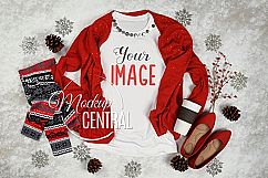 Women&#039;s Blank White T-Shirt Christmas Winter Shirt Mock Up Product Image 1