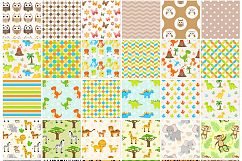 Cute Baby Animals Clip art Graphics and Digital Papers Patterns Bundle Product Image 3