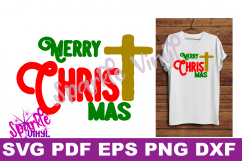 Merry Christ Mas svg, Merry Christmas svg, svg Christmas, Christmas svg, Christian svg, Merry Christmas cut file for Silhouette Cricut  Product Image 3