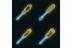 Screwdriver icons set vector neon Product Image 1