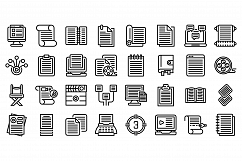 Scenario icons set, outline style Product Image 1