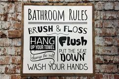 Bathroom Rules Sign | Cut File SVG | PNG Printable Product Image 2