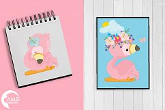 Flamingo clipart, baby flamingo clipart AMB-2470 Product Image 5