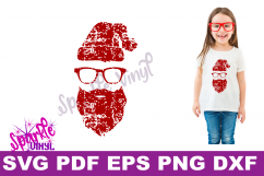 Svg Distressed Grunge Christmas Santa shirt svg cut file for cricut or sihouette, Christmas Decor printable, Santa shirt svg,  Hipster Santa Product Image 1