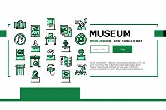 Museum Gallery Exhibit Landing Header Vector Product Image 1