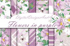 Purple flowers paper Product Image 1