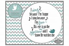 His Eye Is On the Sparrow Religious Music Cutting File LL115D  SVG DXF EPS AI JPG PNG Product Image 1