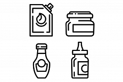 Mustard icons set, outline style Product Image 1