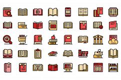 Library icons set vector flat Product Image 1