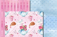 Watercolor Bonjour Paris seamless digital paper pack Product Image 6