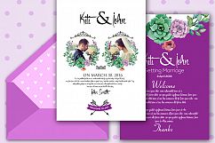Double Sided Floral Wedding Invitation Card Product Image 3