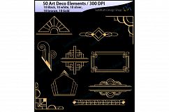 Art deco / art deco elements / art deco element clipart / art deco element in gold, bronze, silver , black and white colors / High Quality Product Image 3