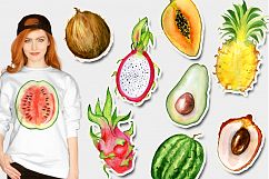 Watercolor tropical fruits clipart Product Image 6