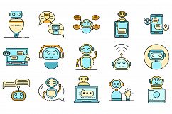 Chatbot icons set vector flat Product Image 1