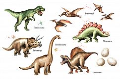 Prehistoric world. Watercolor bundle Product Image 2