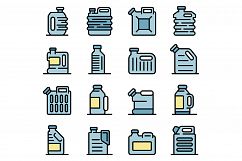 Canister icons set vector flat Product Image 1