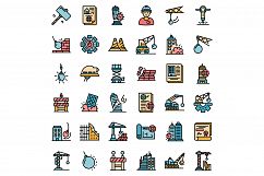 Demolition work icons set vector flat Product Image 1