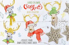 Christmas deer watercolor creator Product Image 1