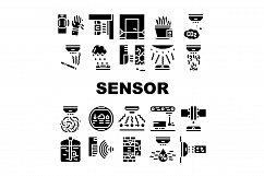 Sensor Electronic Tool Collection Icons Set Vector Product Image 1