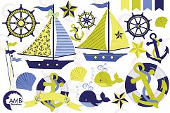 Nautical Whales clipart, graphics, illustrations AMB-518 Product Image 4