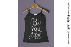 Inspirational Quote BeYOUtiful - SVG DXF EPS PNG - cut file cutting file clipart - Cricut &amp; Silhouette - clean cutting files Product Image 2