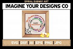 Happy Halloween Printable Spiral Subway SVG Cut File Product Image 1