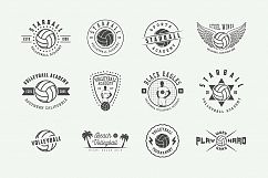 Set of 24 vintage volleyball emblems Product Image 3